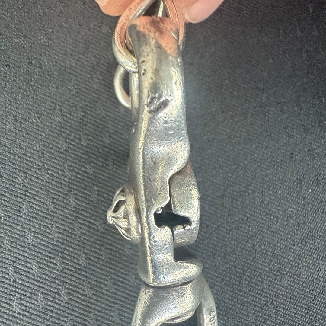 正規品 クロムハーツ Wベルトループ フレアボタンウォレットチェーン