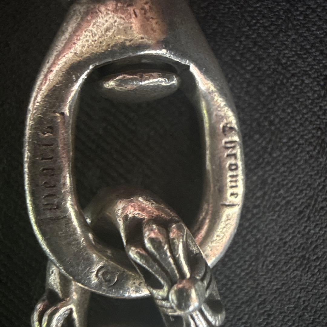 正規品 クロムハーツ Wベルトループ フレアボタンウォレットチェーン