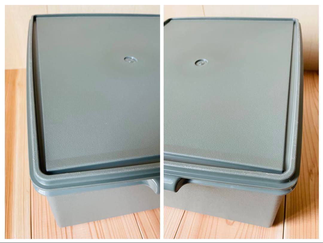 希少な美品/2個セット/送料込/タッパーウェア/ディープスーパーケース/緑/①