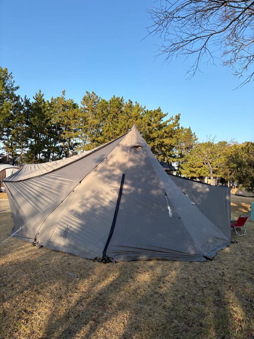 ①DOD ヤドカリテント　グランドシート　ポール4本　中古セット