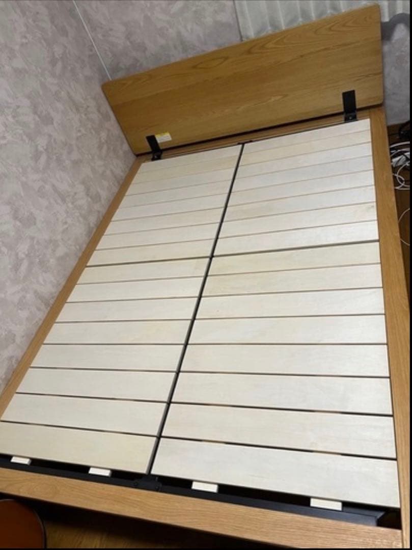 【無印良品】ベッドフレームオーク材 ダブル＋ヘッドボード