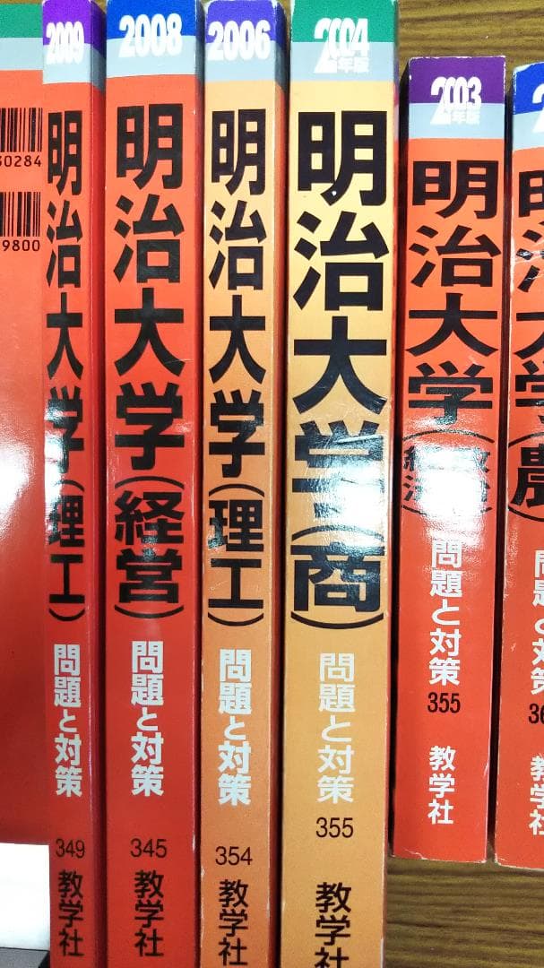 明治大学の赤本　1998年～2009年　法　商　政経　理工　経営　農　分売可能