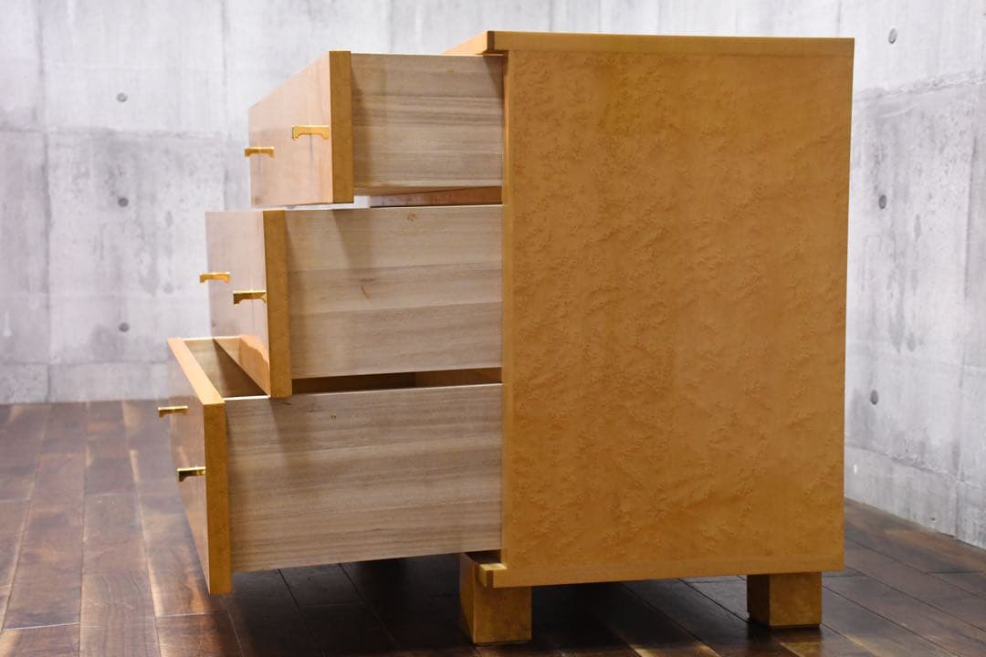 EBK26 IDC大塚家具 スプレンダー 3段チェスト バーズアイメープル