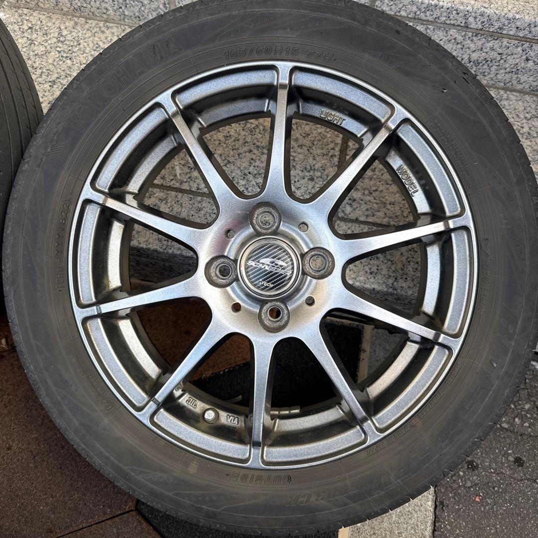 送料込み　ハスラー15インチ アルミホイールセット ブルーアース付き