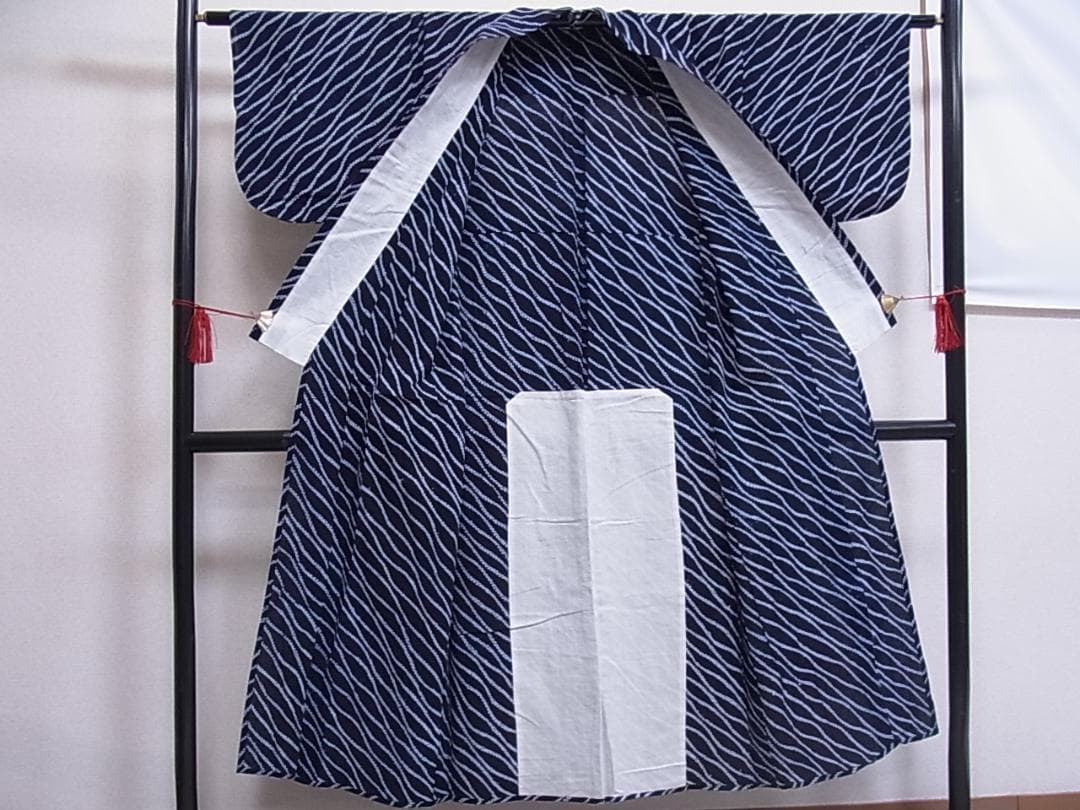 eふれんず◆有松鳴海絞り　夏物　浴衣　立沸文　綿◆am1048