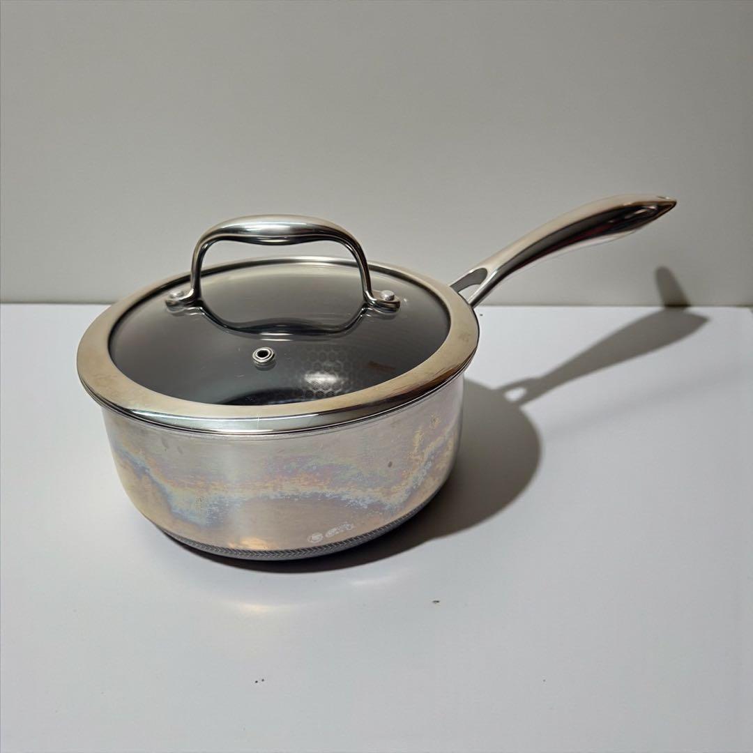 HexClad ハイブリッド ノンスティック 片手鍋 蓋付き