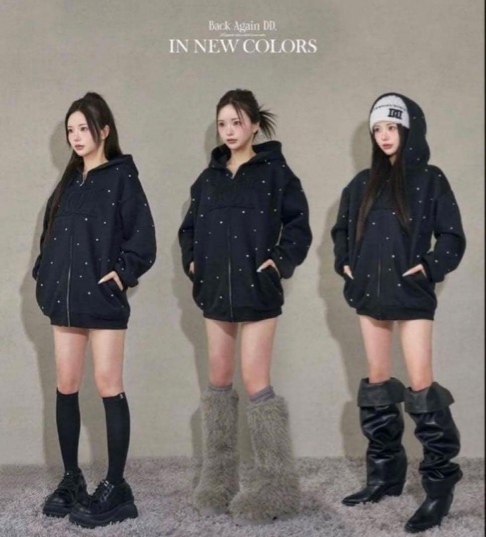 【着用2-3回】Darich DDロゴビジュージップパーカー ブラック