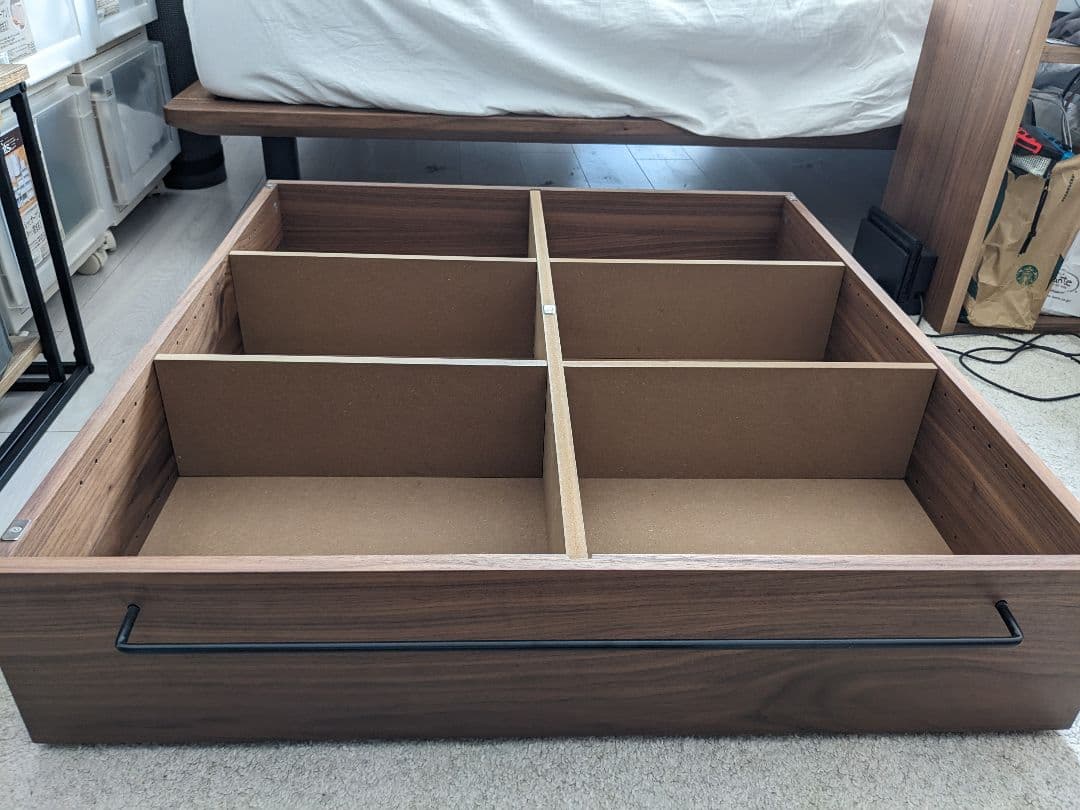 無印良品 ベッドフレーム下収納・大・ウォールナット材 80×90.5×19cm