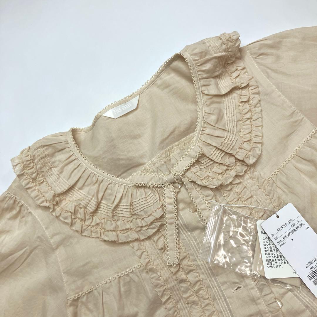 【新品未使用】ピンクハウス 生成 ピコフリル 豪華オーバーブラウス/2024年