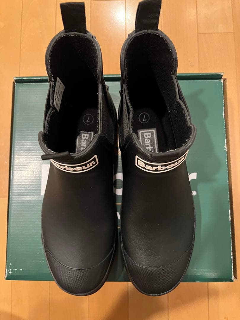 美品 Barbour レインブーツ ブラック