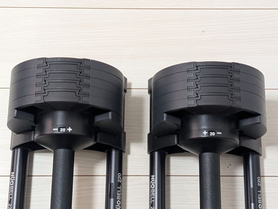 フレックスベル 可変式 ダンベル オールブラック 20kg 2kg刻み ①