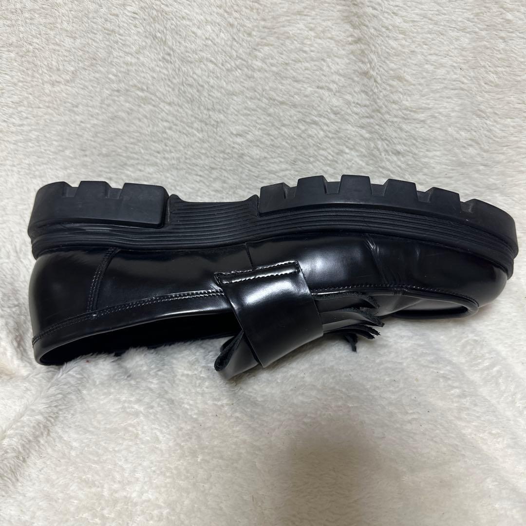 アシックス　ランウォーク　ローファー　24cm　フリンジ　レディース　EE 黒