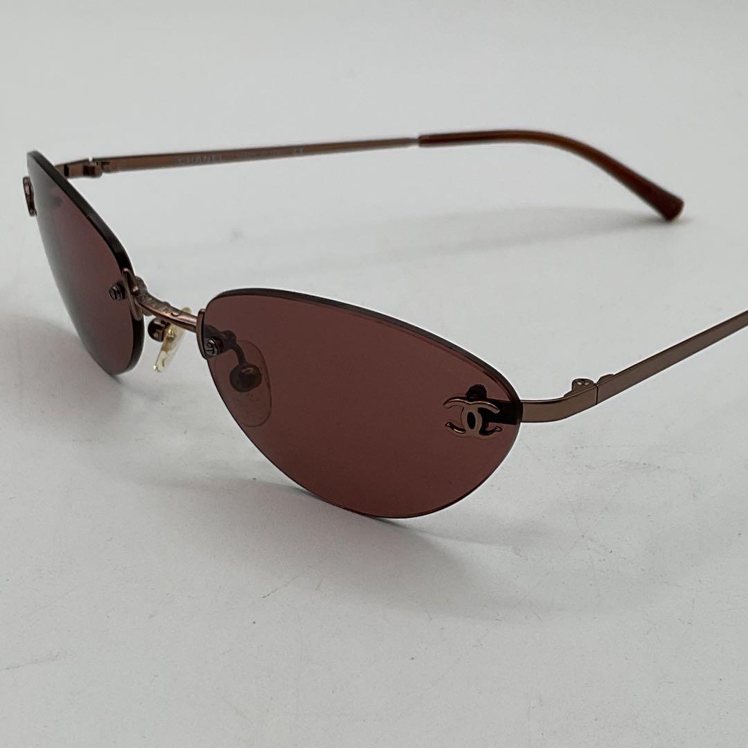 シャネル サングラス リムレス 4003 ブラウン メタル ココマーク