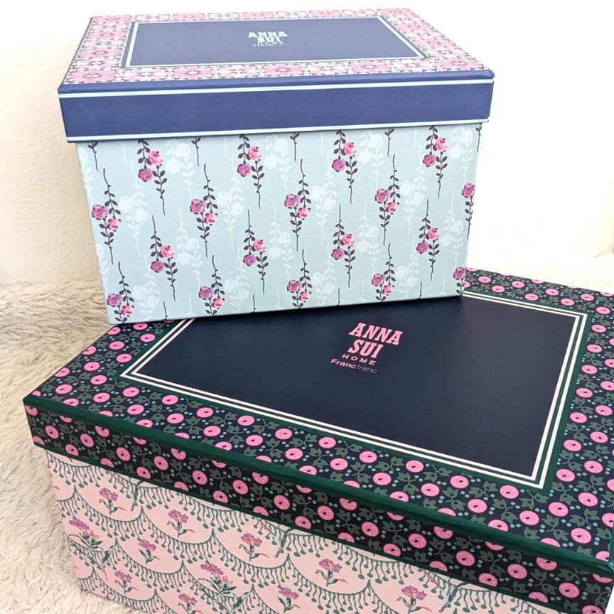 新品未使用✨フランフラン　アナスイ　コラボ　スクエアBOX2点セット　花柄　総柄