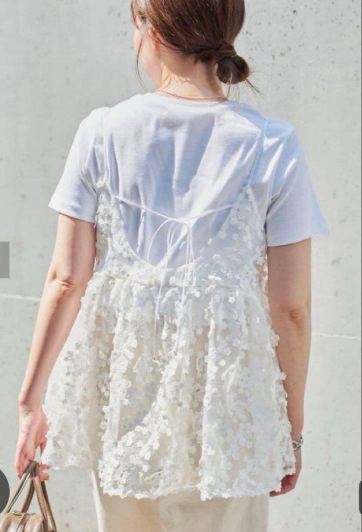 IENA フラワーエンブロイダリー キャミソール