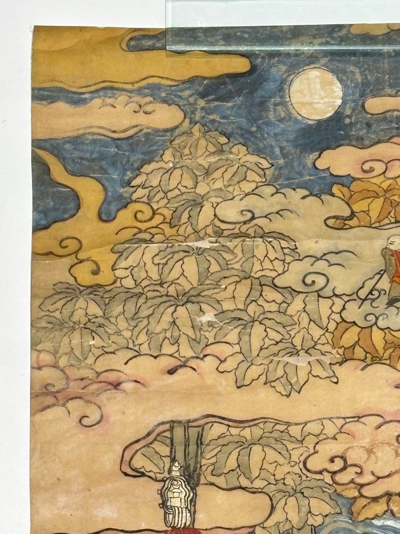 「大型彩色木版図 釈迦涅槃図」1枚|仏陀 仏教美術 仏像 和本 江戸時代