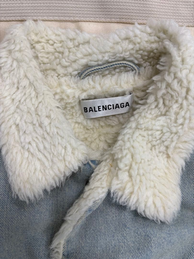 BALENCIAGA ボア襟デニムジャケット