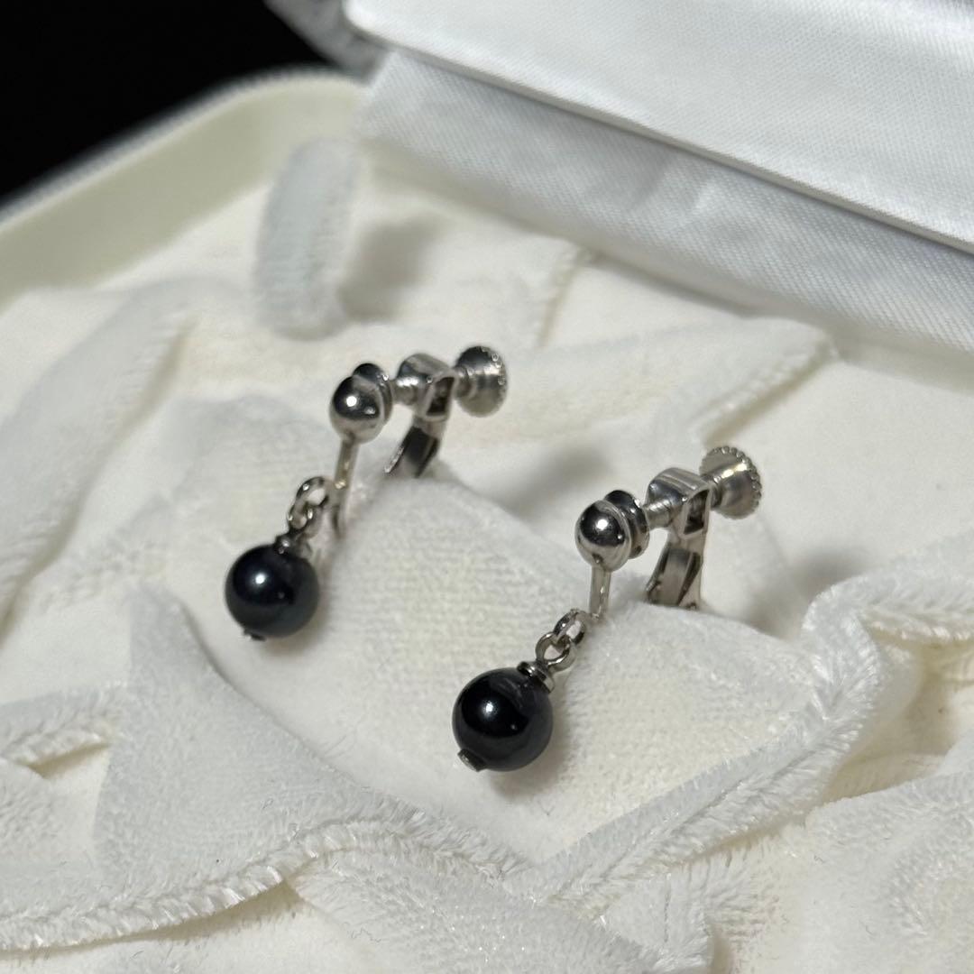 あこや本真珠 パールネックレス イヤリング セット ブラックパール 鑑別書付き