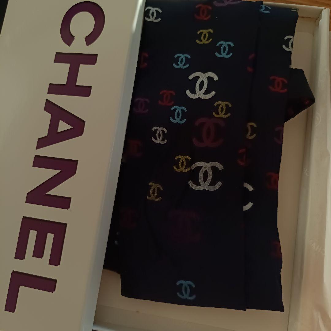 CHANELロゴプリントタイツ　サイズ　2　タグなし