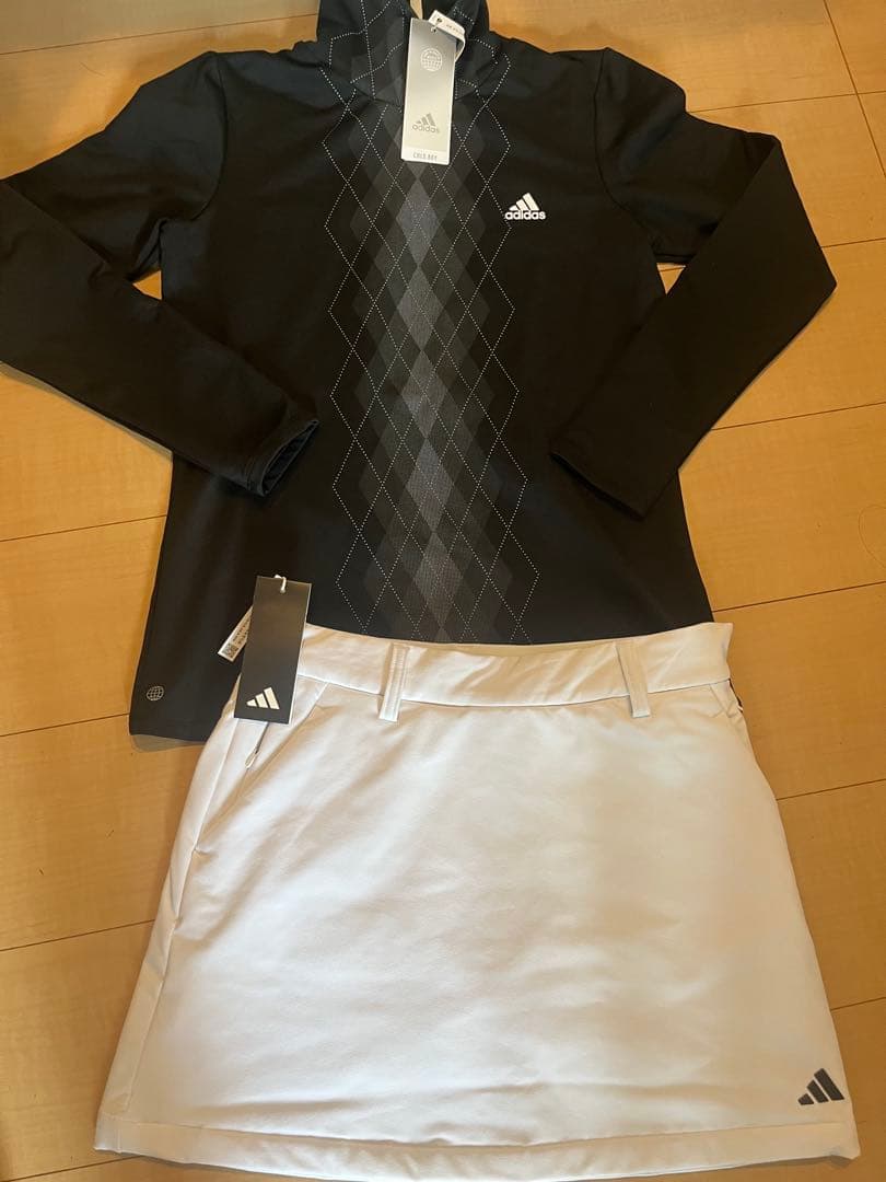 新品　アディダス　adidas ゴルフ　モックネック　スカート　L 裏起毛