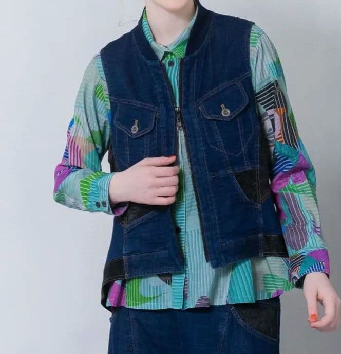 センソユニコ Cube-Cube キューブキューブ ガーゼデニム ベスト 今期！