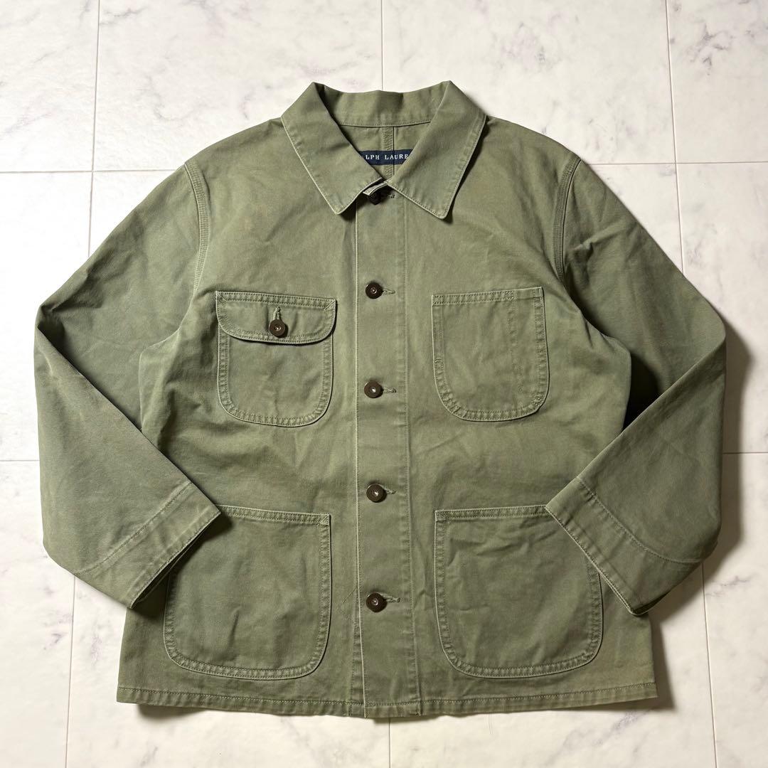 ラルフローレン カバーオール ワークジャケット 5f/L相当 カーキ