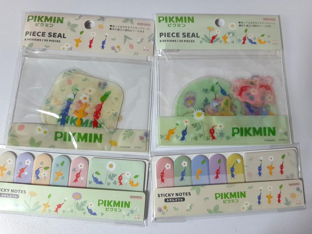 ピクミン 一輪挿し 赤・青・黄 3個 ＆シール２種 ＆ 付箋２種　７Set