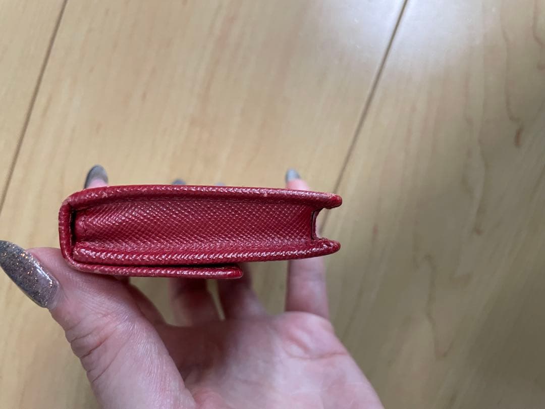 PRADA レザー 名刺入れ レッド