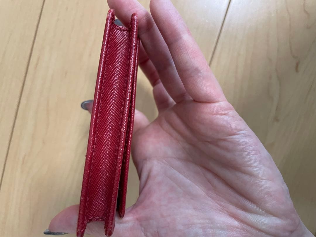 PRADA レザー 名刺入れ レッド
