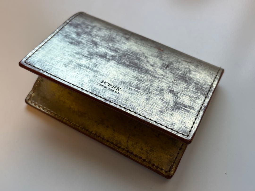 PORTER/カードケース/フォイル/ゴールド/名刺入/パスケース/レザー/箔押
