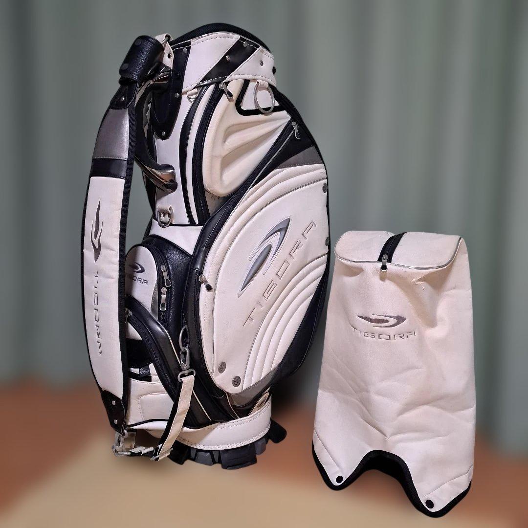 ティゴラゴルフキャディバッグ本格３点式ツアーバック。フード付き。9.5インチ
