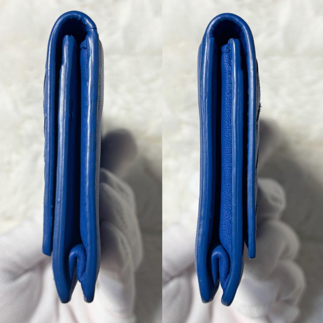 【レア✨】BOTTEGA VENETA イントレチャート 名刺入れ ブルー 青