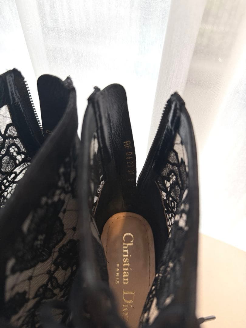 美品✨DIOR Naughtily-D 37 ヒール ショートブーツ　刺繍