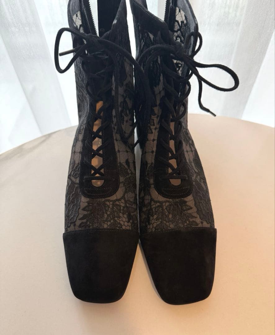 美品✨DIOR Naughtily-D 37 ヒール ショートブーツ　刺繍