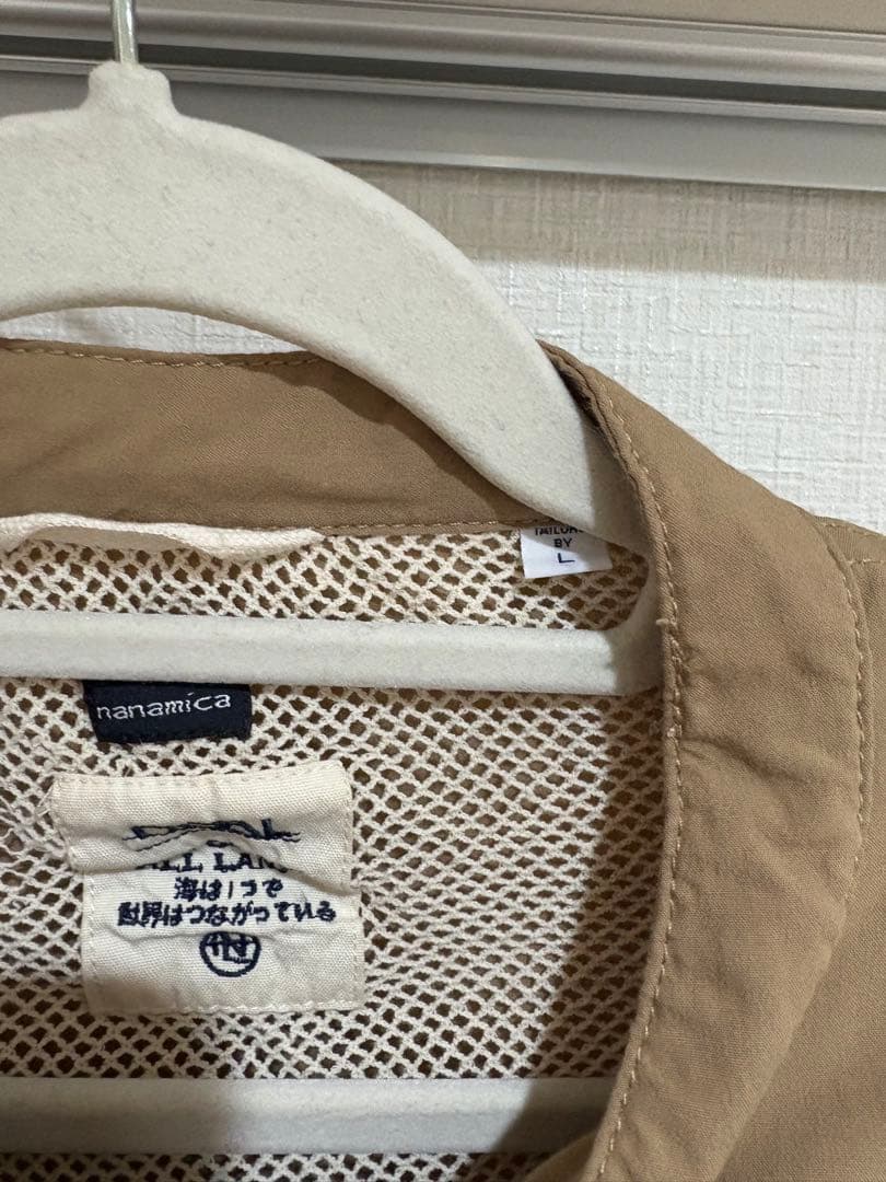 nanamica band collar jacket L ベージュ