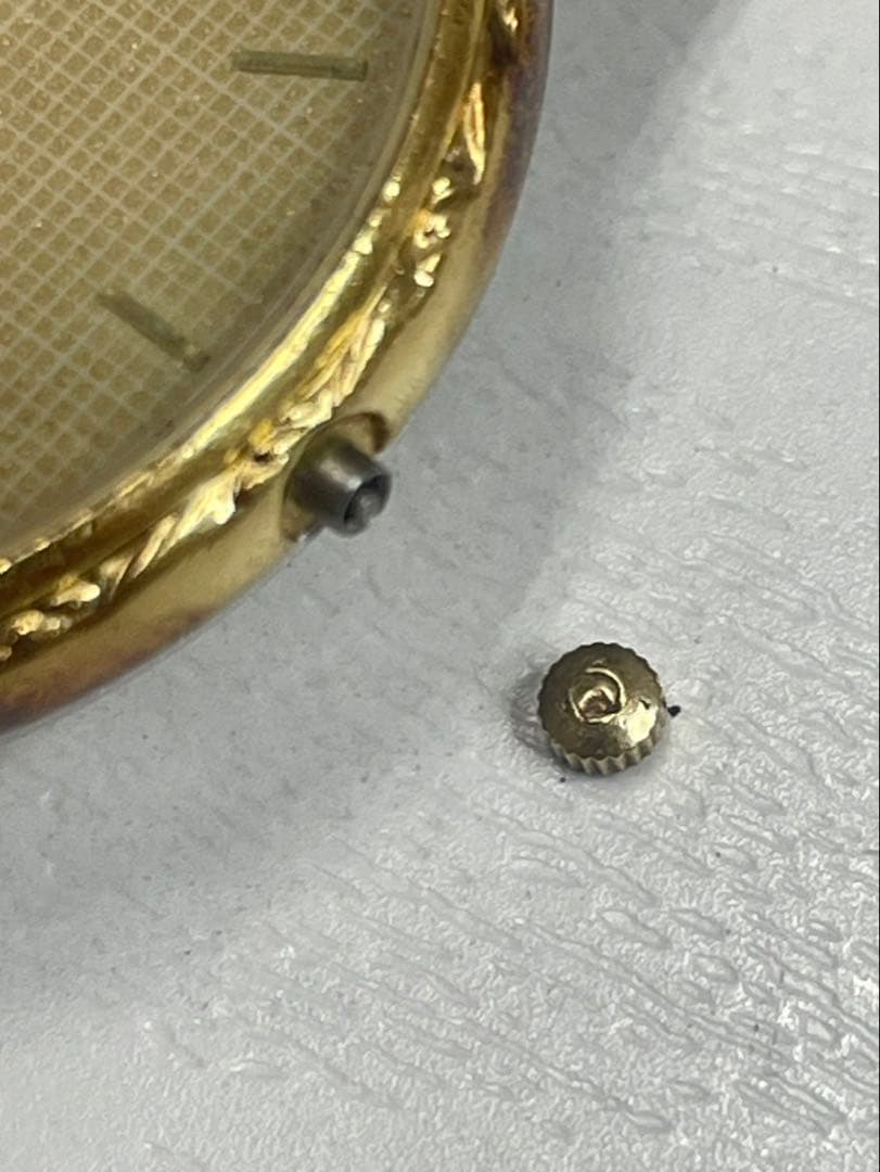 【ジャンク品】OMEGA Deville ゴールド　リューズ不良