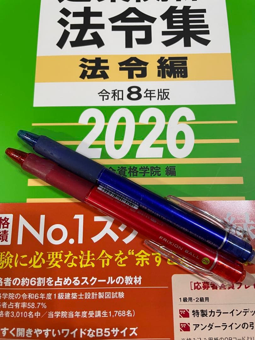線引きインデックス済/一級建築士 建築関係法令集 2026 総合資格 令和7年度