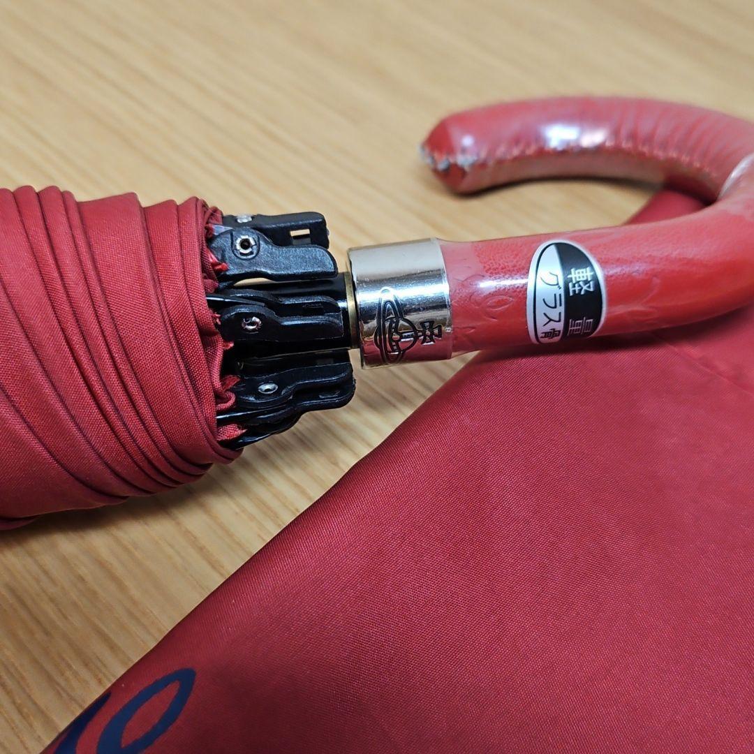 希少 未使用 ヴィヴィアン 折りたたみ傘 55cm 赤 刺繍フラワー タグ付き