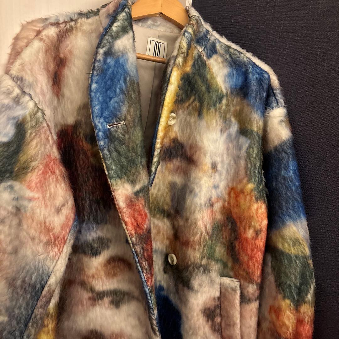 Ameri　UND TEXTURE ART FLOWER SHAGGY COAT