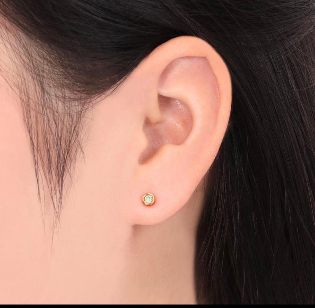 【片耳のみ】TSUTSUMI K18 イエローゴールドダイヤモンドピアス(片耳)