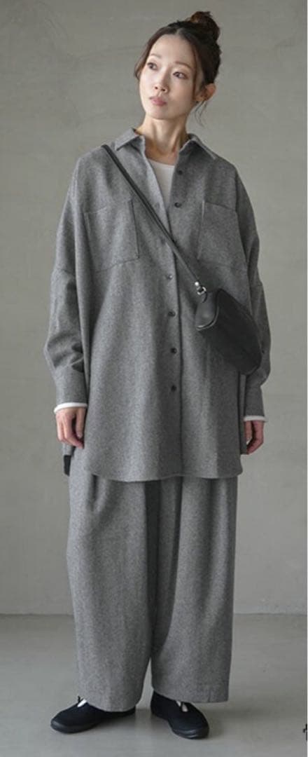 mizuiro ind ポケット付きワイドシャツ 羽織り 2025AW