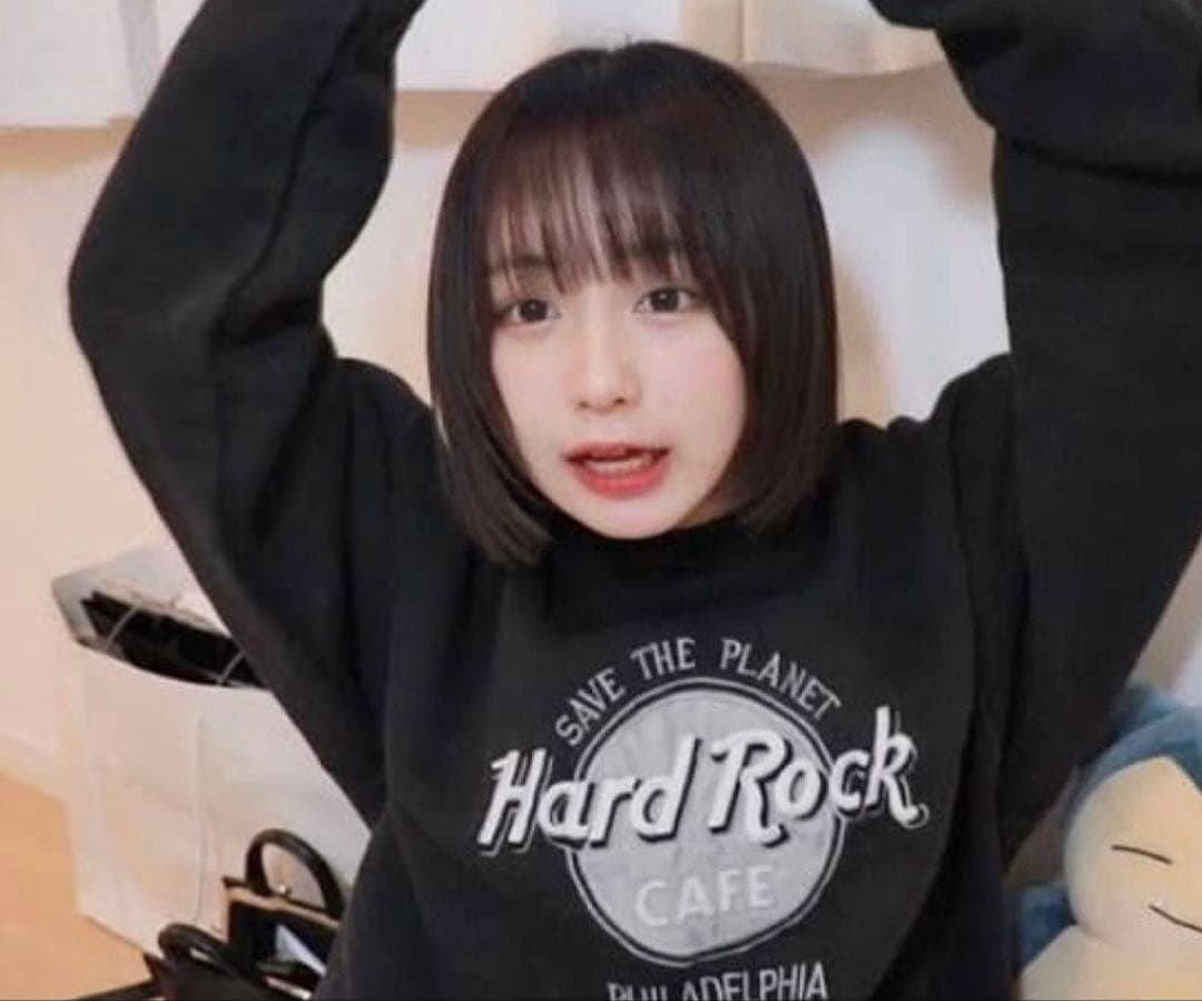 USA製 古着 90's ハードロックカフェ スウェット なえなの 銀 黒