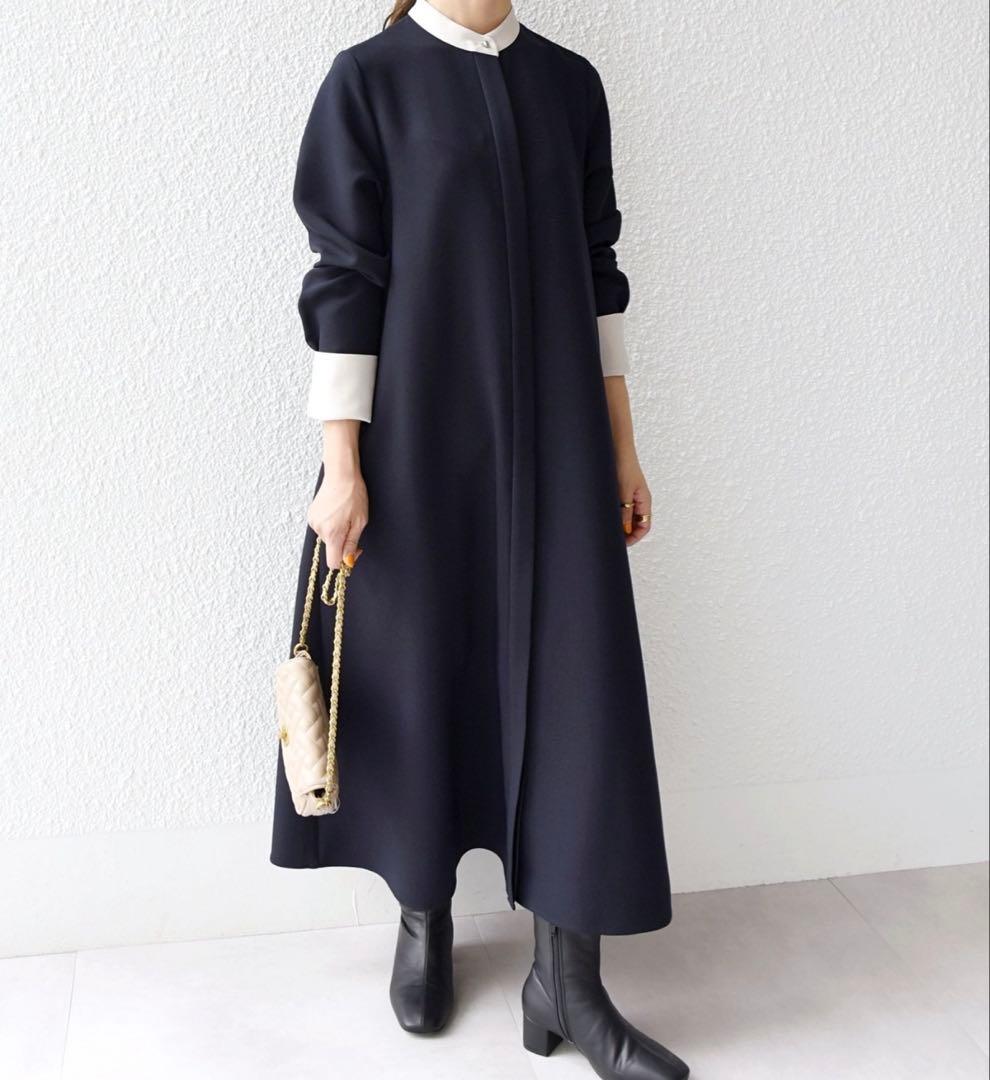 未着用 SHIPS any:ダブルクロス Aライン シャツワンピース