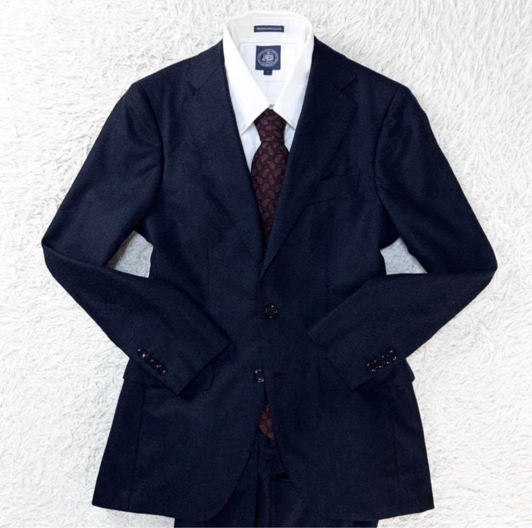 未使用級 光沢 バーズアイ フランネル ビームスエフ スーツ セットアップ 42