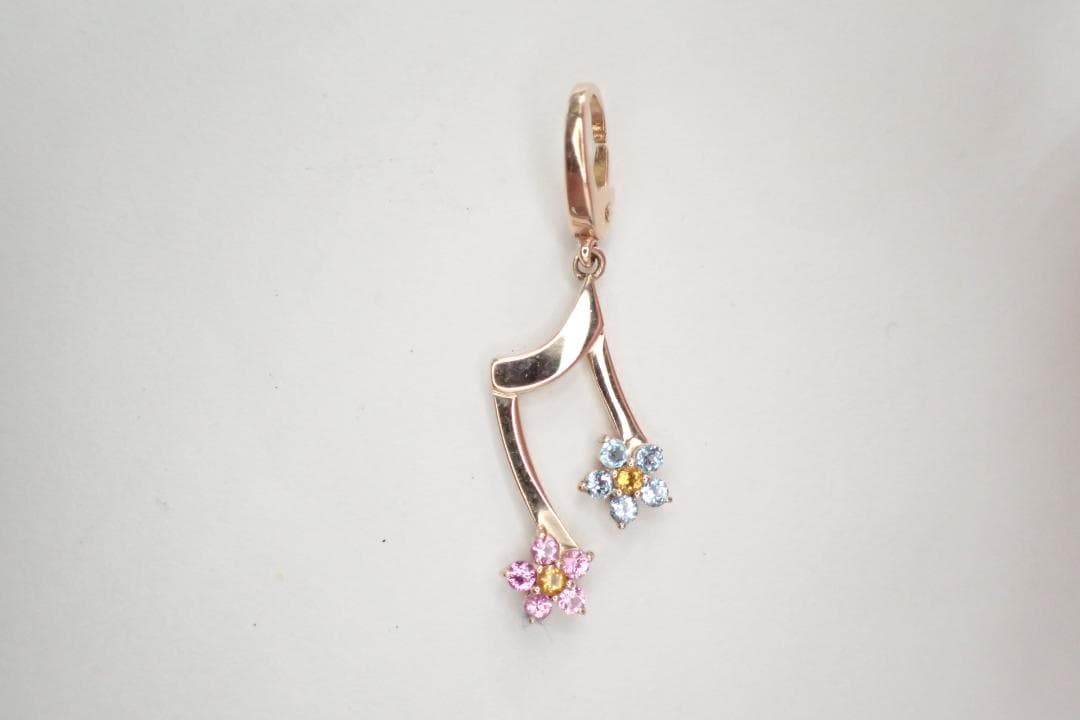 30/美品 ポンテヴェキオ K9PG 音符 ペンダントトップ チャーム