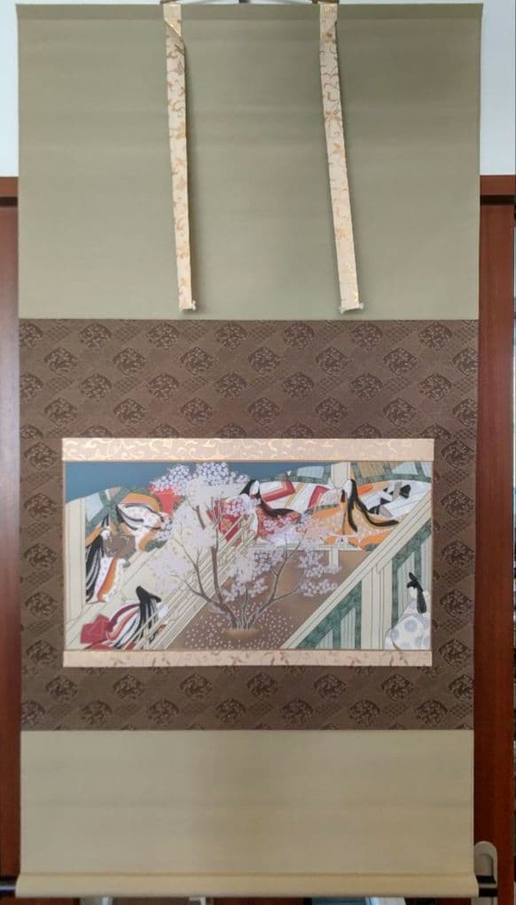 国宝  源氏物語絵巻 写 『柏木』『竹河』 掛軸
