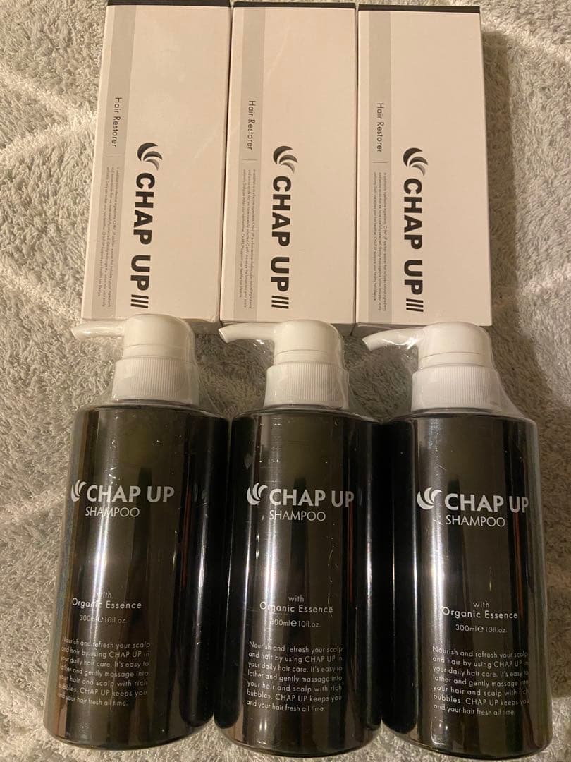 CHAP UP シャンプー 300ml3本、薬用育毛剤 120ml3本【計6本】
