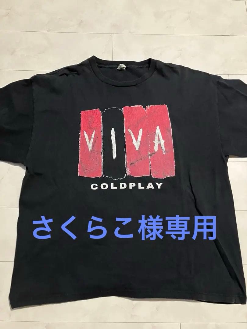 【さくらこ】COLDPLAY コールドプレイ　古着 ブラック　DELTA製