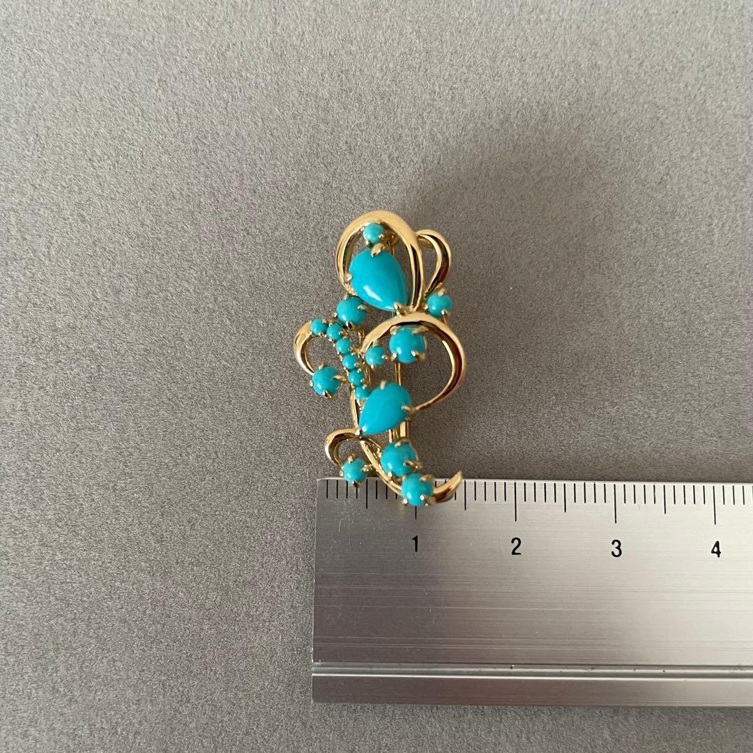 GSTV K18YGスリーピングビューティーターコイズ　ペンダントブローチ