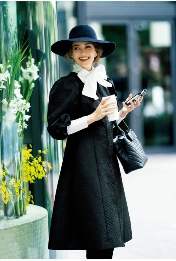 美品　エムズグレイシー　コートドレス　キルティング